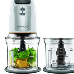 كينوود مفرمة، 500 واط، 0.5 لتر، سرعتان، 2 وعاء، شفرات رباعية من الفولاذ المقاوم للصدأ، ملحق