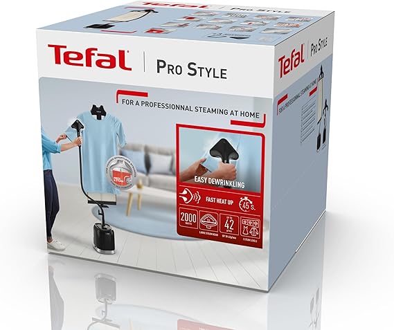 مكواة بخار عمودية للملابس والستائر بوزن 42 جم وقدرة 2000w موديل it3480e1 من برو ستايل، أسود مكواة بخار عمودية للملابس والستائر بوزن 42 جم وقدرة 2000w موديل it3480e1 من برو ستايل، أسود