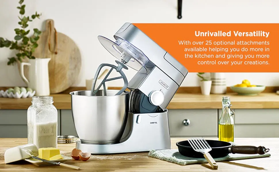 كينوود عجانه، هيكل معدني، 1200 واط، وعاء فولاذي سعة 6.7 لتر، مضرب، خفاقة، خطاف عجين، كينوود عجانه، هيكل معدني، 1200 واط، وعاء فولاذي سعة 6.7 لتر، مضرب، خفاقة، خطاف عجين،