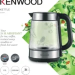 كينوود غلاية زجاج، 2200 واط، 1.7 لتر، فلتر شبكي قابل للإزالة، zjg08.000cl، شفاف