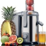 عصارة 700 وات من كينوود من الفولاذ المقاوم للصدأ مع أنبوب تغذية عريض 75 ملم بسرعتين، إبريق عصير شفاف، حاوية لُب الفاكهة، مضادة للتنقيط للمنزل والمكتب والمطعم والكافيتريا jem51.000gs فضي/رمادي