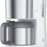 ماكينة تحضير القهوة بورشاين kf1505 wh مع فلتر سعة 1.2 لتر بنظام اوبتي برو من فولاذ مقاوم للصدأ من براون، تستوعب حتى 10 أكواب،